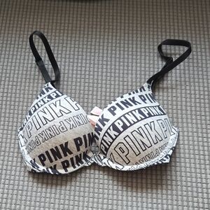 Victoria's Secret PINK Bra with Black Accents WEAR EVERYWHERE PUSH UP 30B